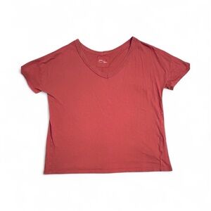 Aerie Deep Red V-Neck Short Sleeve Tee